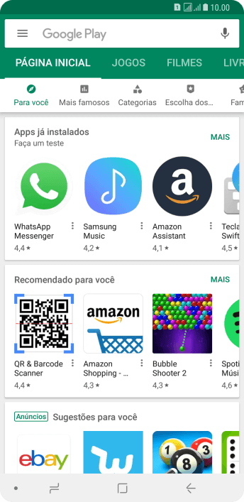 Deslize para a direita a partir do lado esquerdo da tela. Deslize para a direita a partir do lado esquerdo da tela.