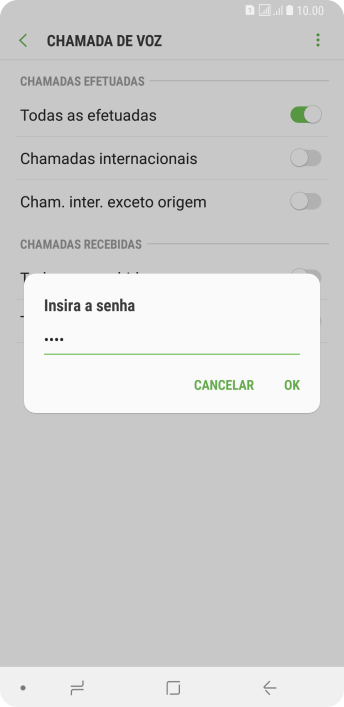 Digite sua senha de bloqueio, e pressione OK. Digite sua senha de bloqueio, e pressione OK.