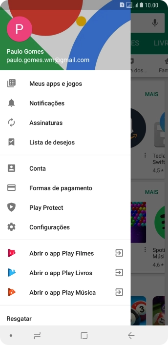 Pressione Configurações. Pressione Configurações.