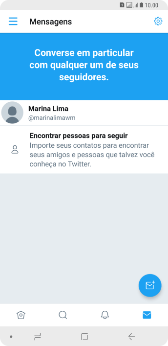 Pressione o ícone de nova mensagem. Pressione o ícone de nova mensagem.