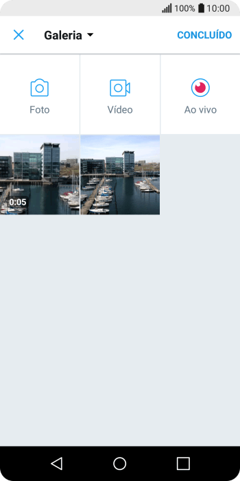 Pressione a foto ou o vídeo desejado. Pressione a foto ou o vídeo desejado.