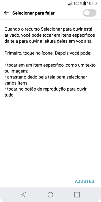 Pressione o indicador para ativar a função. Pressione o indicador para ativar a função.