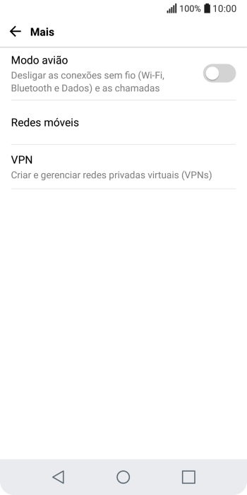 Pressione Redes móveis. Pressione Redes móveis.