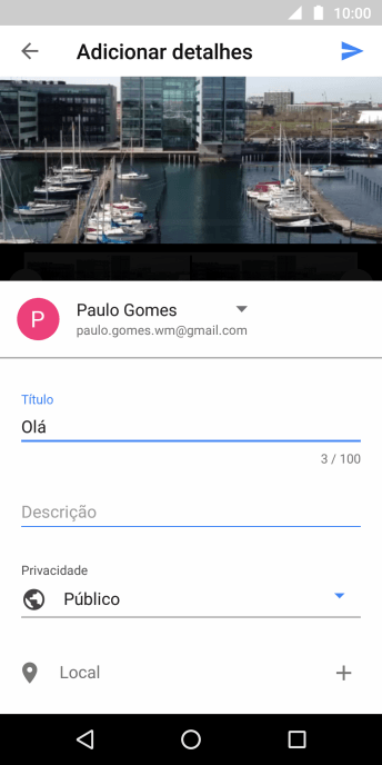 Escreva o texto desejado, e pressione o ícone de upload. Escreva o texto desejado, e pressione o ícone de upload.