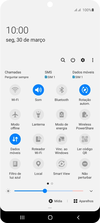 Pressione o ícone de configurações. Pressione o ícone de configurações.