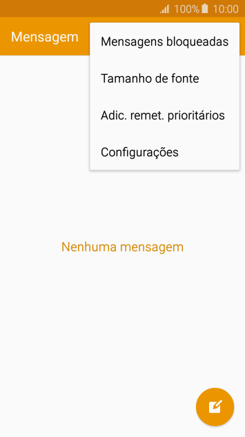 Pressione Configurações. Pressione Configurações.