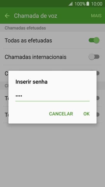 Digite sua senha de bloqueio, e pressione OK. Digite sua senha de bloqueio, e pressione OK.
