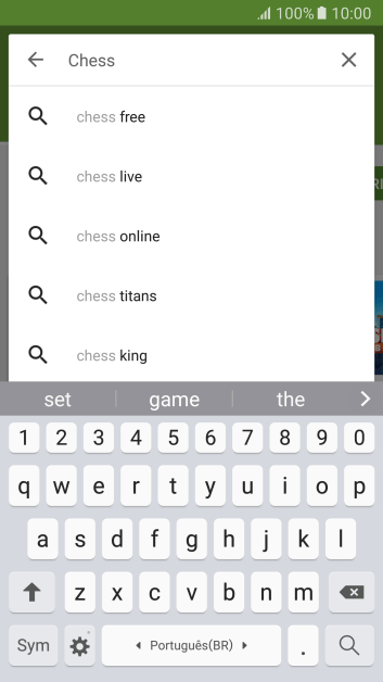 Insira o nome ou assunto do app desejado, e pressione o ícone de busca. Insira o nome ou assunto do app desejado, e pressione o ícone de busca.
