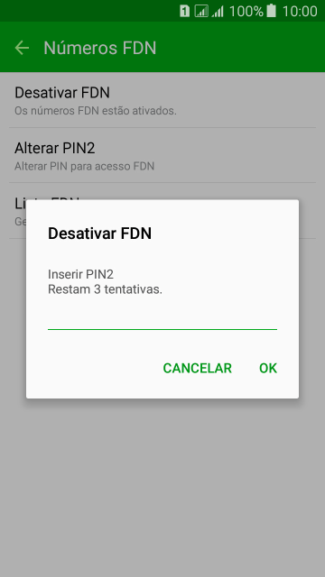 Digite o código PIN2, e pressione OK. Digite o código PIN2, e pressione OK.