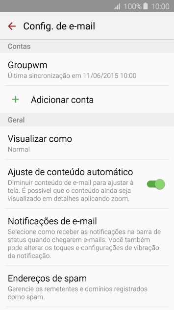 Pressione Adicionar conta Pressione Adicionar conta