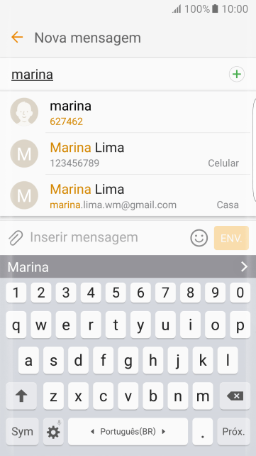 Pressione o contato desejado. Pressione o contato desejado.