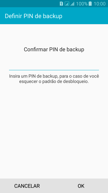 Digite o código PIN novamente e pressione OK. Digite o código PIN novamente e pressione OK.