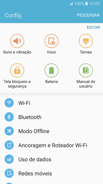 Pressione Redes móveis. Pressione Redes móveis.