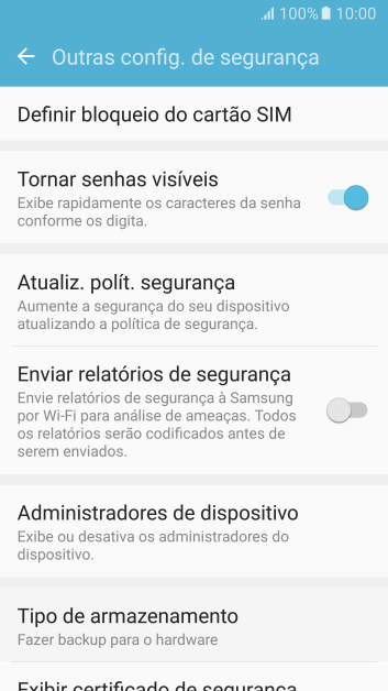 Pressione Definir bloqueio do cartão SIM. Pressione Definir bloqueio do cartão SIM.