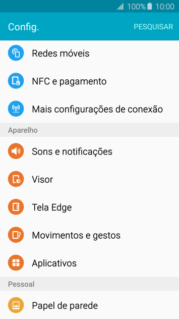 Pressione Redes móveis. Pressione Redes móveis.