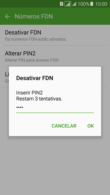 Digite o código PIN2, e pressione OK. Digite o código PIN2, e pressione OK.