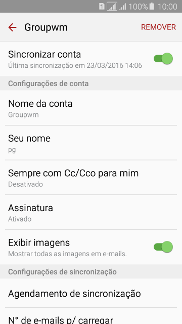 Pressione Seu nome, e digite o nome de remetente desejado. Pressione Seu nome, e digite o nome de remetente desejado.