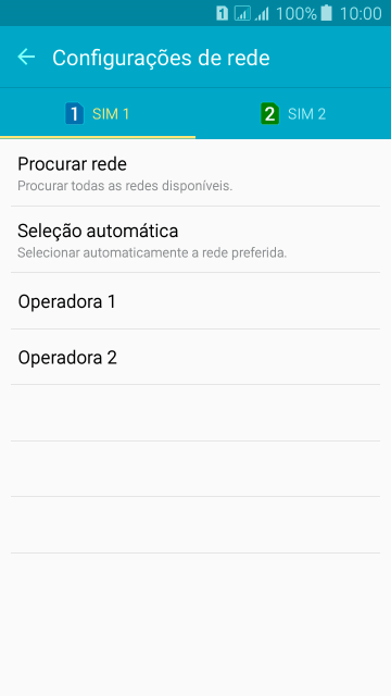 Se você quiser selecionar a rede automaticamente, deve pressionar Seleção automática. Se você quiser selecionar a rede automaticamente, deve pressionar Seleção automática.