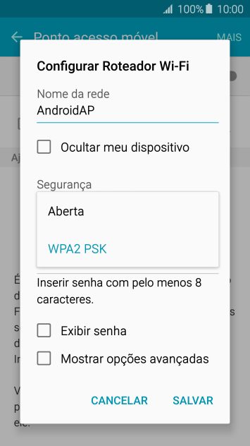 Pressione WPA2 PSK para proteger seu Roteador Wi-Fi com uma senha. Pressione WPA2 PSK para proteger seu Roteador Wi-Fi com uma senha.