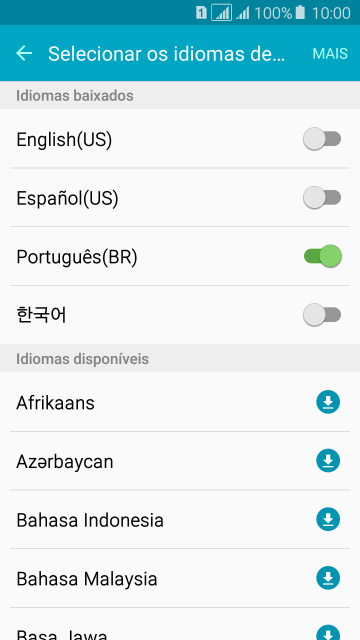 Pressione o idioma desejado para adicioná-lo. Pressione o idioma desejado para adicioná-lo.