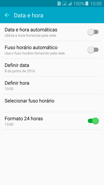 Pressione Data e hora automáticas para ativar a função. Pressione Data e hora automáticas para ativar a função.