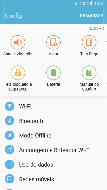 Pressione Redes móveis. Pressione Redes móveis.