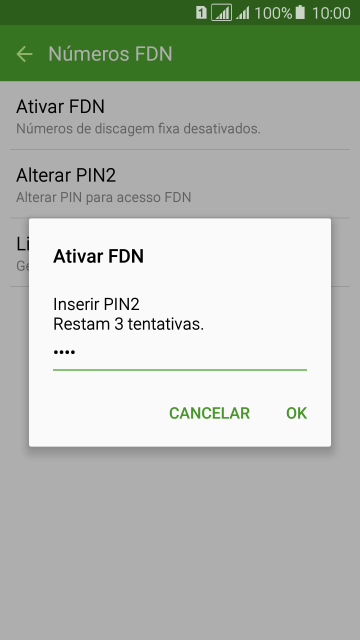 Digite o código PIN2, e pressione OK. Digite o código PIN2, e pressione OK.