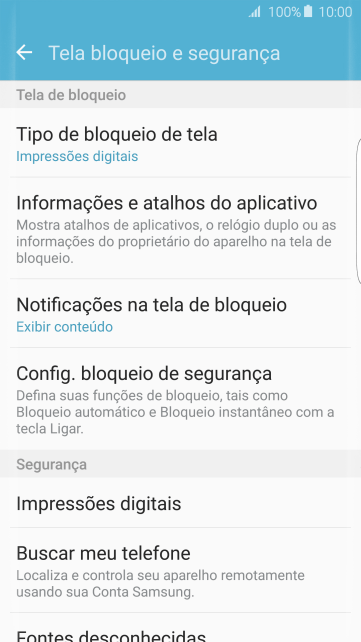 Pressione Tipo de bloqueio de tela, e digite o código de bloqueio atual. Pressione Tipo de bloqueio de tela, e digite o código de bloqueio atual.