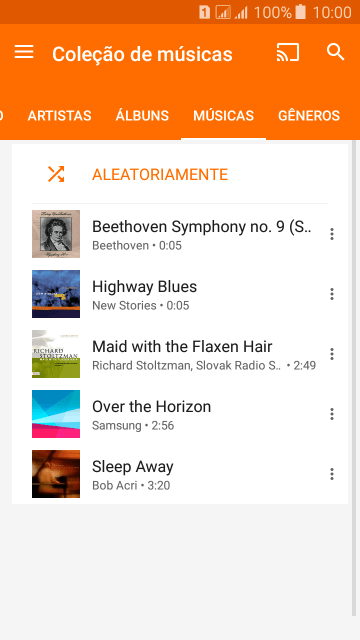 Pressione o arquivo de música desejado. Pressione o arquivo de música desejado.