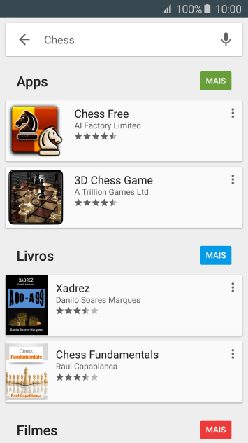 Pressione o app desejado. Pressione o app desejado.