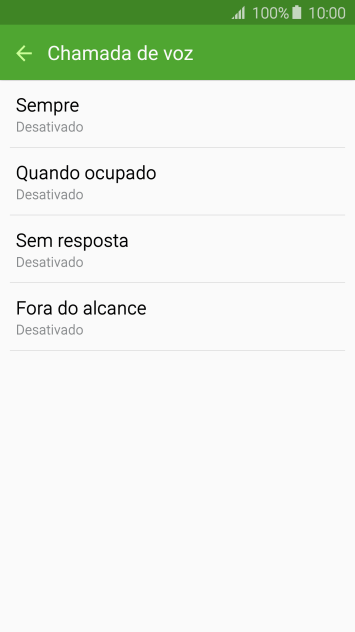 Pressione o tipo de encaminhamento desejado. Pressione o tipo de encaminhamento desejado.