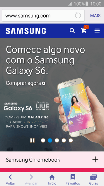 Pressione a barra de endereço. Pressione a barra de endereço.