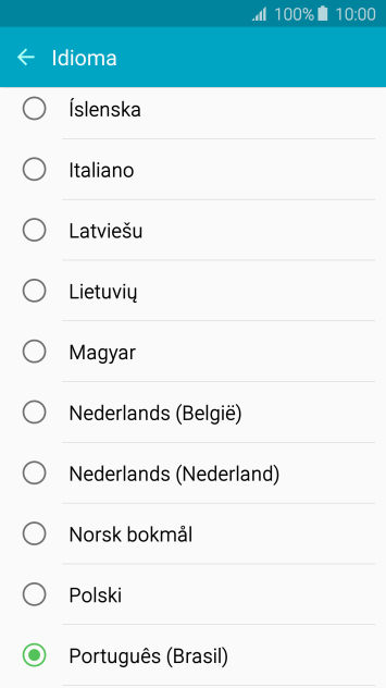Pressione o idioma desejado. Pressione o idioma desejado.