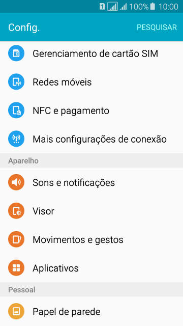 Pressione Sons e notificações. Pressione Sons e notificações.