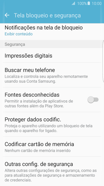 Pressione Outras config. de segurança. Pressione Outras config. de segurança.