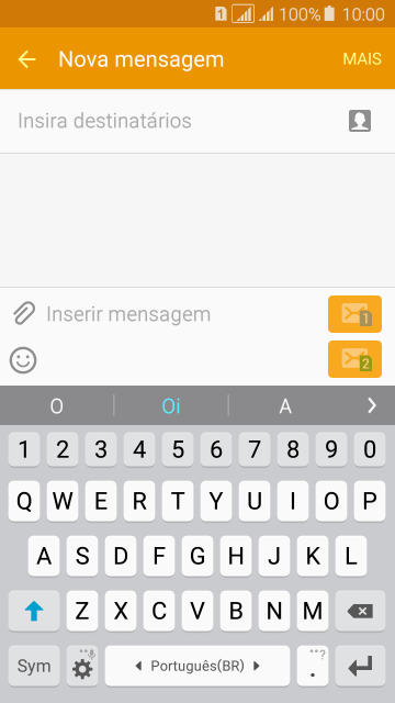 Abra uma nota, mensagem ou e-mail, para que o teclado fique visível na tela, e o celular pronto para a digitação. Abra uma nota, mensagem ou e-mail, para que o teclado fique visível na tela, e o celular pronto para a digitação.