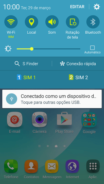 Pressione o ícone de configurações. Pressione o ícone de configurações.