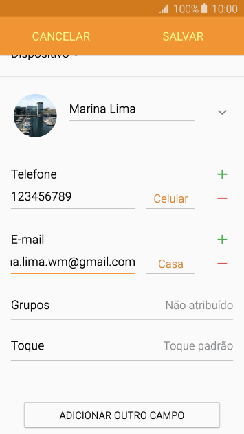 Pressione a lista suspensa ao lado do número do endereço de e-mail. Pressione a lista suspensa ao lado do número do endereço de e-mail.
