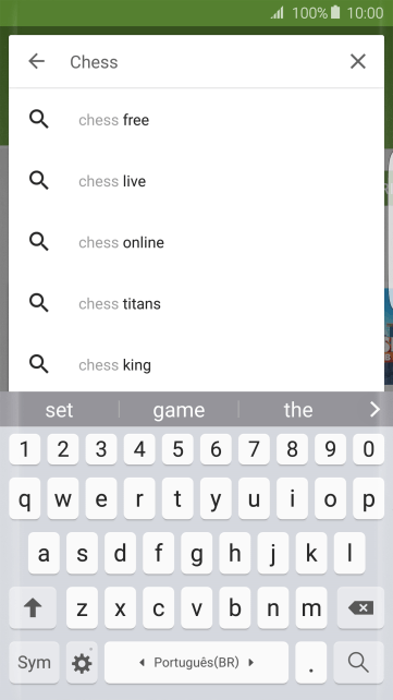 Insira o nome ou assunto do app desejado, e pressione o ícone de busca. Insira o nome ou assunto do app desejado, e pressione o ícone de busca.