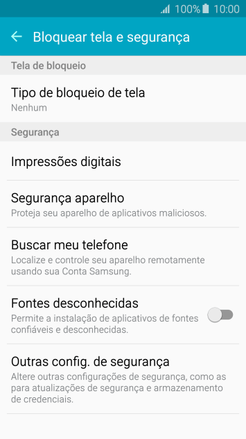 Pressione Outras config. de segurança. Pressione Outras config. de segurança.