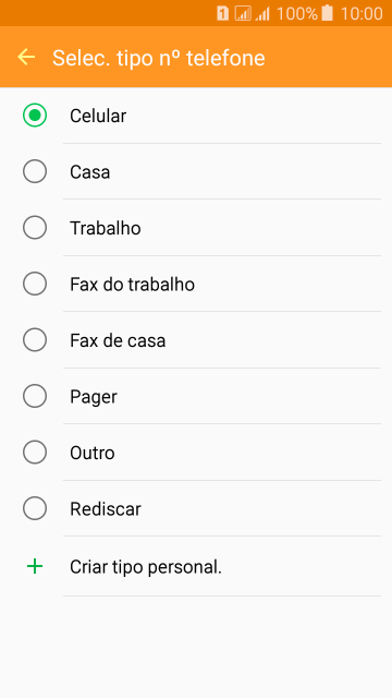 Pressione o tipo de número desejado. Pressione o tipo de número desejado.
