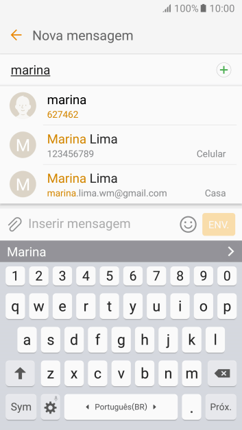 Pressione o contato desejado. Pressione o contato desejado.