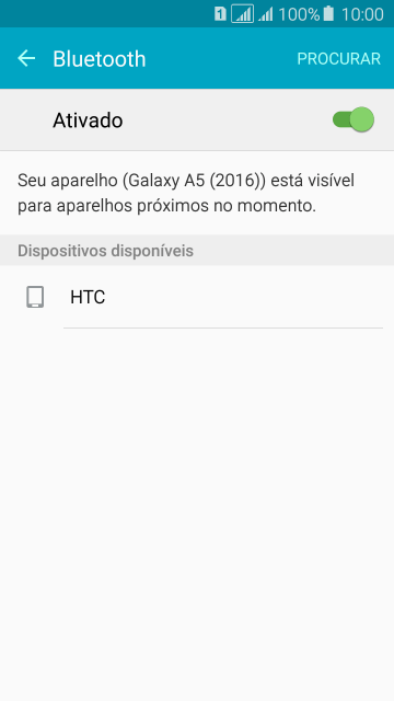 Pressione o dispositivo Bluetooth desejado, e siga as instruções da tela para conectar o dispositivo ao seu celular. Pressione o dispositivo Bluetooth desejado, e siga as instruções da tela para conectar o dispositivo ao seu celular.