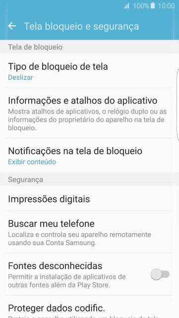 Pressione Tipo de bloqueio de tela. Pressione Tipo de bloqueio de tela.