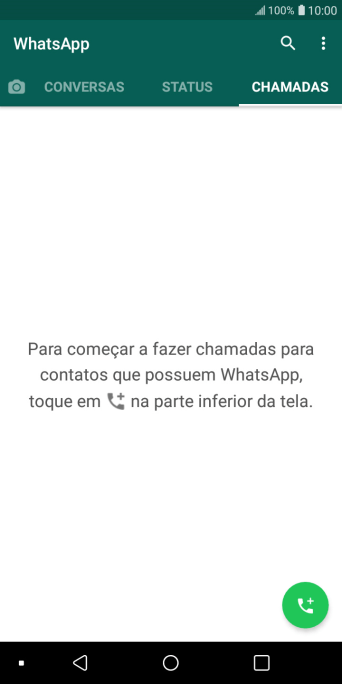 Pressione o ícone de nova chamada. Pressione o ícone de nova chamada.