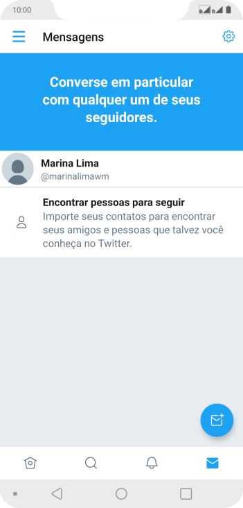 Pressione o ícone de nova mensagem. Pressione o ícone de nova mensagem.