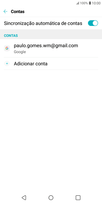 Pressione Adicionar conta. Pressione Adicionar conta.