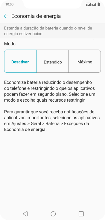 Pressione a configuração desejada. Pressione a configuração desejada.