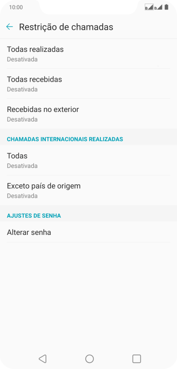 Pressione o tipo de bloqueio desejado. Pressione o tipo de bloqueio desejado.