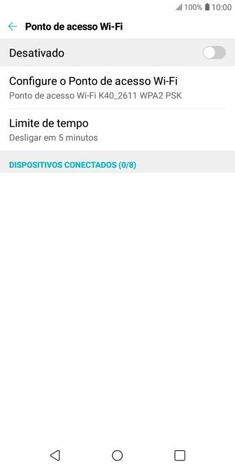Pressione Configure o Ponto de acesso Wi-Fi. Pressione Configure o Ponto de acesso Wi-Fi.